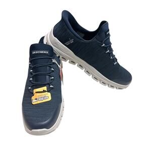 Skechers 10W Shoes Mens Slip-ins 10 Wide Navy Blue Glide Step Memory Foam 233011